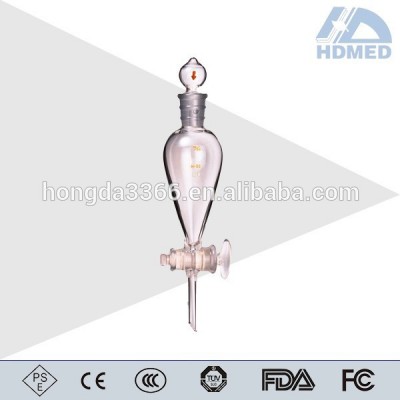 HDMED Pear Shape Separatory Funnel with Standard Glass Stopper